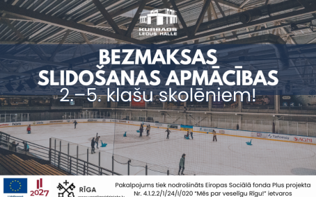 Bezmaksas slidošanas apmācības 2.–5. klašu skolēniem Kurbads ledus hallē!