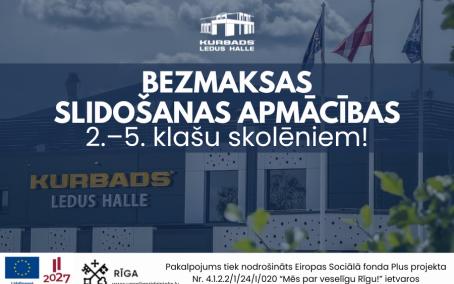 Bezmaksas slidošanas apmācības 2.–5. klašu skolēniem!